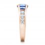 18k Rose Gold 18k Rose Gold Custom Blue Sapphire And Channel Set Diamonds Engagement Ring - Side View -  102102 - Thumbnail