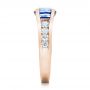 18k Rose Gold 18k Rose Gold Custom Blue Sapphire And Channel Set Diamonds Engagement Ring - Side View -  102102 - Thumbnail