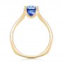 18k Yellow Gold 18k Yellow Gold Custom Blue Sapphire And Channel Set Diamonds Engagement Ring - Front View -  102102 - Thumbnail