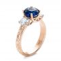 18k Rose Gold 18k Rose Gold Custom Blue Sapphire And Diamond Anniversary Ring - Three-Quarter View -  100603 - Thumbnail