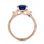 18k Rose Gold 18k Rose Gold Custom Blue Sapphire And Diamond Anniversary Ring - Front View -  100603 - Thumbnail