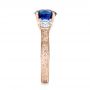 18k Rose Gold 18k Rose Gold Custom Blue Sapphire And Diamond Anniversary Ring - Side View -  100603 - Thumbnail