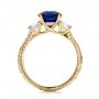 14k Yellow Gold 14k Yellow Gold Custom Blue Sapphire And Diamond Anniversary Ring - Front View -  100603 - Thumbnail