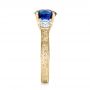 18k Yellow Gold 18k Yellow Gold Custom Blue Sapphire And Diamond Anniversary Ring - Side View -  100603 - Thumbnail