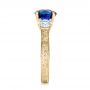 14k Yellow Gold 14k Yellow Gold Custom Blue Sapphire And Diamond Anniversary Ring - Side View -  100603 - Thumbnail