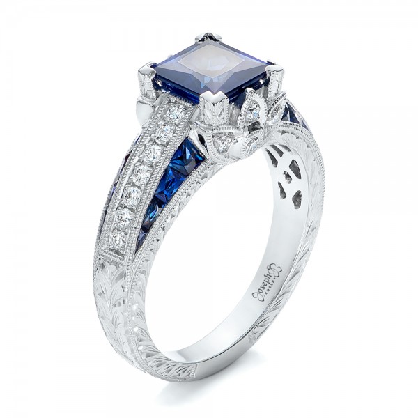 Wedding Rings Pictures: blue sapphire diamond wedding rings custom