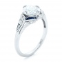 Custom Blue Sapphire And Diamond Engagement Ring - Three-Quarter View -  102916 - Thumbnail