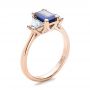 18k Rose Gold 18k Rose Gold Custom Blue Sapphire And Diamond Engagement Ring - Three-Quarter View -  100855 - Thumbnail