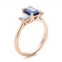 14k Rose Gold 14k Rose Gold Custom Blue Sapphire And Diamond Engagement Ring - Three-Quarter View -  100855 - Thumbnail