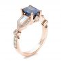 14k Rose Gold Custom Blue Sapphire And Diamond Engagement Ring