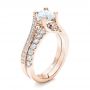 14k Rose Gold 14k Rose Gold Custom Blue Sapphire And Diamond Engagement Ring - Three-Quarter View -  102070 - Thumbnail