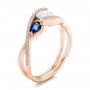 14k Rose Gold 14k Rose Gold Custom Blue Sapphire And Diamond Engagement Ring - Three-Quarter View -  102251 - Thumbnail