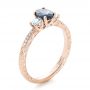 14k Rose Gold 14k Rose Gold Custom Blue Sapphire And Diamond Engagement Ring - Three-Quarter View -  102274 - Thumbnail