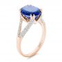 18k Rose Gold 18k Rose Gold Custom Blue Sapphire And Diamond Engagement Ring - Three-Quarter View -  102790 - Thumbnail