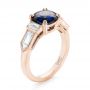 18k Rose Gold 18k Rose Gold Custom Blue Sapphire And Diamond Engagement Ring - Three-Quarter View -  102870 - Thumbnail