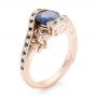 18k Rose Gold 18k Rose Gold Custom Blue Sapphire And Diamond Engagement Ring - Three-Quarter View -  103000 - Thumbnail