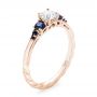 14k Rose Gold 14k Rose Gold Custom Blue Sapphire And Diamond Engagement Ring - Three-Quarter View -  103015 - Thumbnail