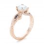 18k Rose Gold 18k Rose Gold Custom Blue Sapphire And Diamond Engagement Ring - Three-Quarter View -  103409 - Thumbnail