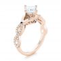 14k Rose Gold 14k Rose Gold Custom Blue Sapphire And Diamond Engagement Ring - Three-Quarter View -  103420 - Thumbnail