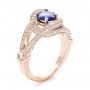 14k Rose Gold 14k Rose Gold Custom Blue Sapphire And Diamond Engagement Ring - Three-Quarter View -  103611 - Thumbnail