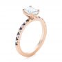 18k Rose Gold 18k Rose Gold Custom Blue Sapphire And Diamond Engagement Ring - Three-Quarter View -  104207 - Thumbnail