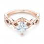 18k Rose Gold 18k Rose Gold Custom Blue Sapphire And Diamond Engagement Ring - Flat View -  103420 - Thumbnail