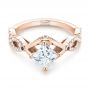 18k Rose Gold 18k Rose Gold Custom Blue Sapphire And Diamond Engagement Ring - Flat View -  103420 - Thumbnail