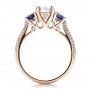 18k Rose Gold 18k Rose Gold Custom Blue Sapphire And Diamond Engagement Ring - Front View -  100116 - Thumbnail
