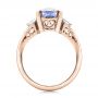14k Rose Gold 14k Rose Gold Custom Blue Sapphire And Diamond Engagement Ring - Front View -  100703 - Thumbnail