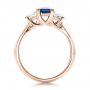 14k Rose Gold 14k Rose Gold Custom Blue Sapphire And Diamond Engagement Ring - Front View -  100855 - Thumbnail