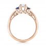 14k Rose Gold 14k Rose Gold Custom Blue Sapphire And Diamond Engagement Ring - Front View -  100876 - Thumbnail