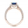 18k Rose Gold 18k Rose Gold Custom Blue Sapphire And Diamond Engagement Ring - Front View -  102049 - Thumbnail