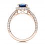 14k Rose Gold 14k Rose Gold Custom Blue Sapphire And Diamond Engagement Ring - Front View -  102049 - Thumbnail