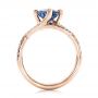 18k Rose Gold 18k Rose Gold Custom Blue Sapphire And Diamond Engagement Ring - Front View -  102312 - Thumbnail