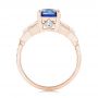14k Rose Gold 14k Rose Gold Custom Blue Sapphire And Diamond Engagement Ring - Front View -  102783 - Thumbnail