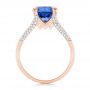 18k Rose Gold 18k Rose Gold Custom Blue Sapphire And Diamond Engagement Ring - Front View -  102790 - Thumbnail