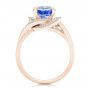 14k Rose Gold 14k Rose Gold Custom Blue Sapphire And Diamond Engagement Ring - Front View -  102841 - Thumbnail