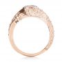 18k Rose Gold 18k Rose Gold Custom Blue Sapphire And Diamond Engagement Ring - Front View -  103000 - Thumbnail