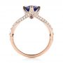 14k Rose Gold 14k Rose Gold Custom Blue Sapphire And Diamond Engagement Ring - Front View -  103411 - Thumbnail