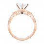 18k Rose Gold 18k Rose Gold Custom Blue Sapphire And Diamond Engagement Ring - Front View -  103420 - Thumbnail