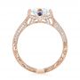 14k Rose Gold 14k Rose Gold Custom Blue Sapphire And Diamond Engagement Ring - Front View -  103448 - Thumbnail