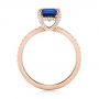 14k Rose Gold 14k Rose Gold Custom Blue Sapphire And Diamond Engagement Ring - Front View -  103509 - Thumbnail