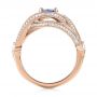 14k Rose Gold 14k Rose Gold Custom Blue Sapphire And Diamond Engagement Ring - Front View -  103611 - Thumbnail