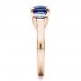 18k Rose Gold 18k Rose Gold Custom Blue Sapphire And Diamond Engagement Ring - Side View -  100034 - Thumbnail