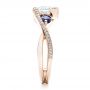 18k Rose Gold 18k Rose Gold Custom Blue Sapphire And Diamond Engagement Ring - Side View -  100056 - Thumbnail