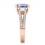 14k Rose Gold 14k Rose Gold Custom Blue Sapphire And Diamond Engagement Ring - Side View -  100703 - Thumbnail
