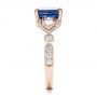 18k Rose Gold 18k Rose Gold Custom Blue Sapphire And Diamond Engagement Ring - Side View -  101164 - Thumbnail