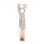 18k Rose Gold 18k Rose Gold Custom Blue Sapphire And Diamond Engagement Ring - Side View -  102070 - Thumbnail