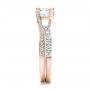 14k Rose Gold 14k Rose Gold Custom Blue Sapphire And Diamond Engagement Ring - Side View -  102070 - Thumbnail