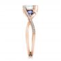 14k Rose Gold 14k Rose Gold Custom Blue Sapphire And Diamond Engagement Ring - Side View -  102251 - Thumbnail